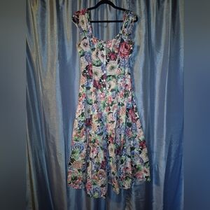 Vintage Floral Sleeveless Dress 80s/90s
